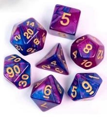 Set de 7 dados Color Mixed - Azul y Violeta (AC-BL42)